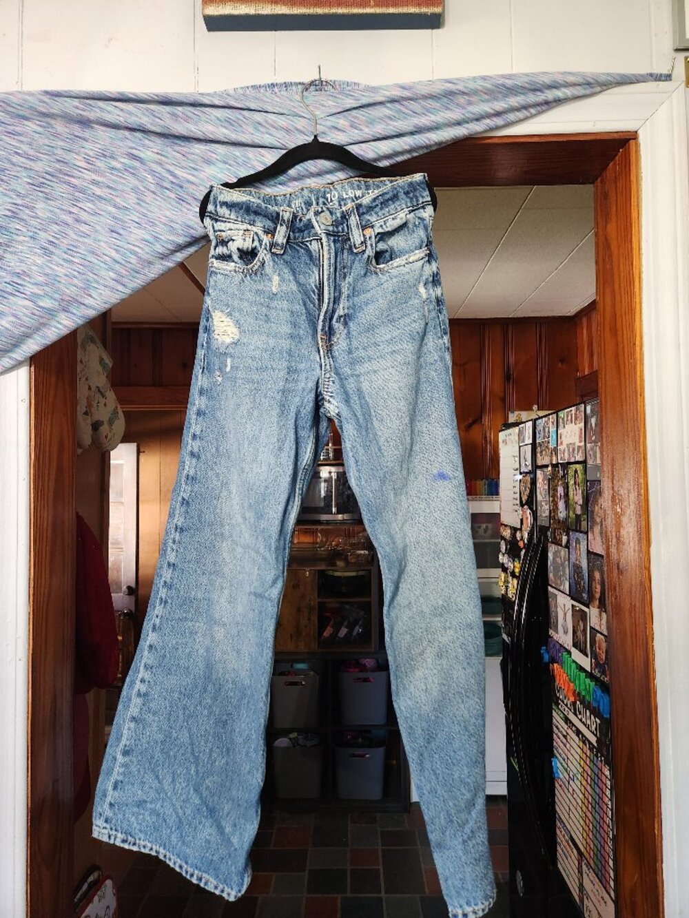 Gap Kids Low Stride Wide Leg Jeans Size 10 Slim Distressed Denim